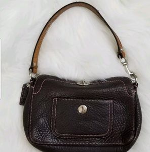 Coach Brown Pebbled Leather Shoulder Demi Bag Hand